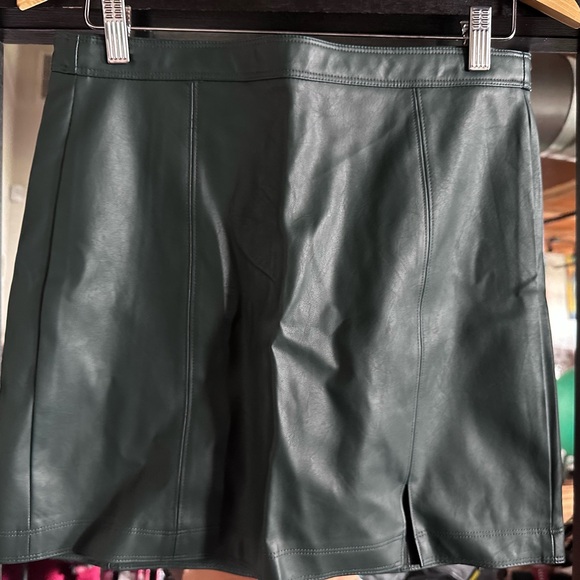 Altar'd State Dresses & Skirts - Altar'd State Dark Green Faux Leather Mini Skirt